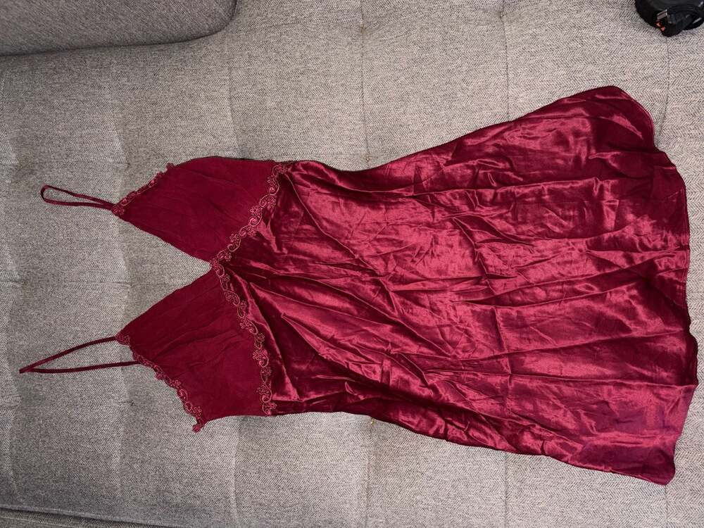 Vintage Victoria's Secret Silk Lace Trim Chemise Slip Dress Size S